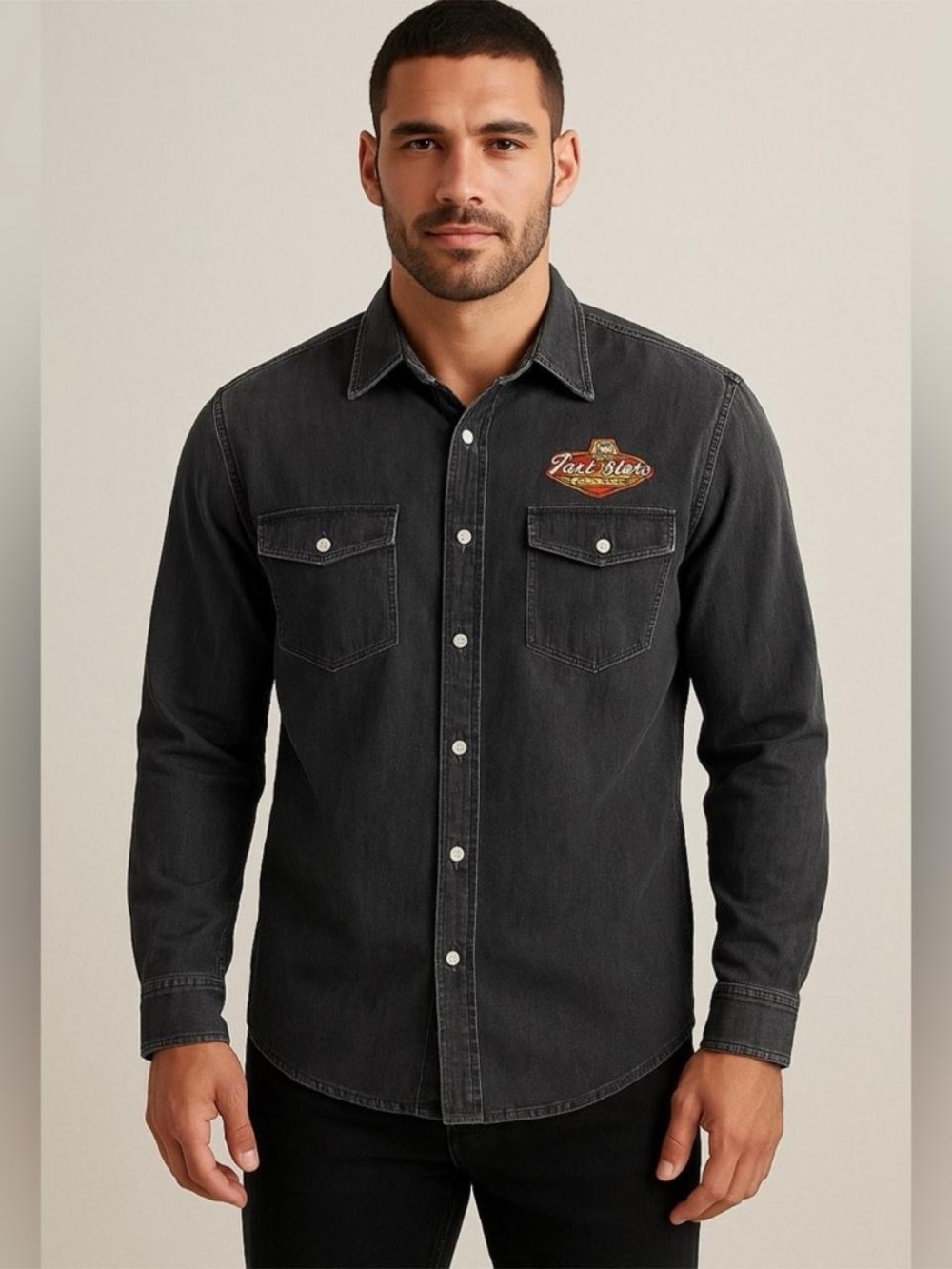 Antigua Men's Dark Wash Fall Stars Game Button Up Shirt Size XL MLB Fan Western